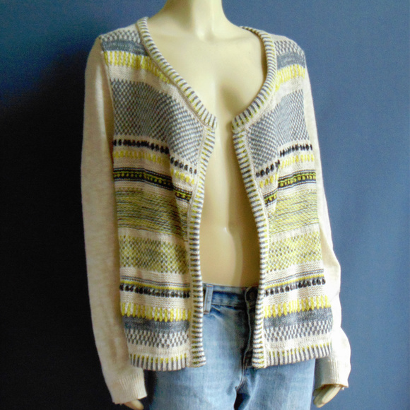 Anthro Moth Metallic Chaux Cardigan XL - Picture 3 of 8